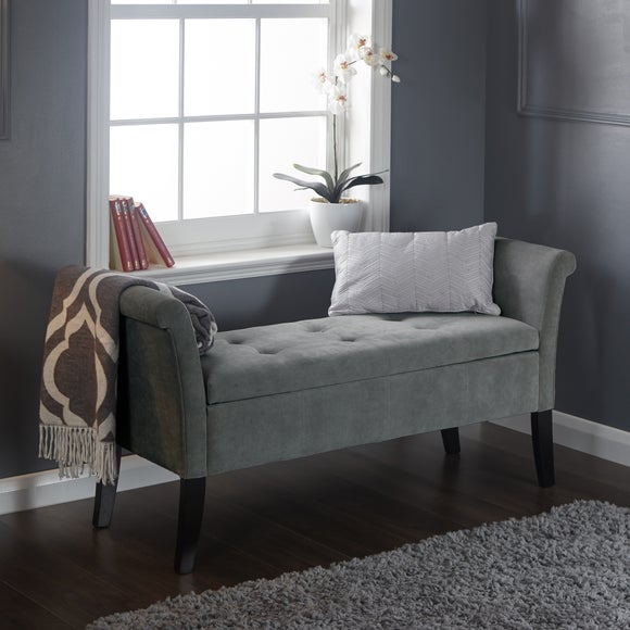 Balmoral Window Seat, Grey Chenille