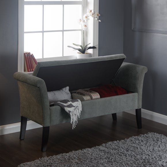 Balmoral Window Seat, Grey Chenille