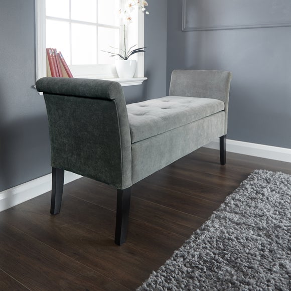 Balmoral Window Seat, Grey Chenille