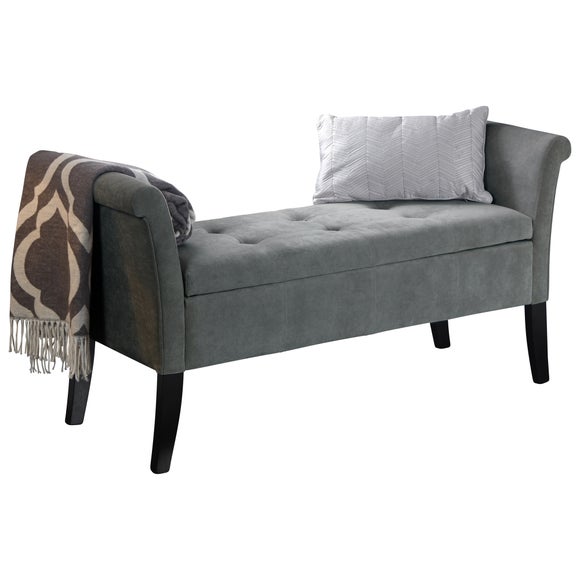 Balmoral Window Seat, Grey Chenille