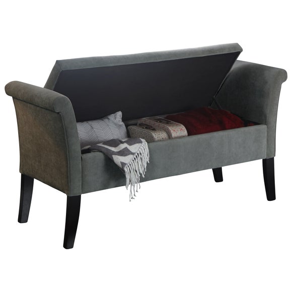 Balmoral Window Seat, Grey Chenille