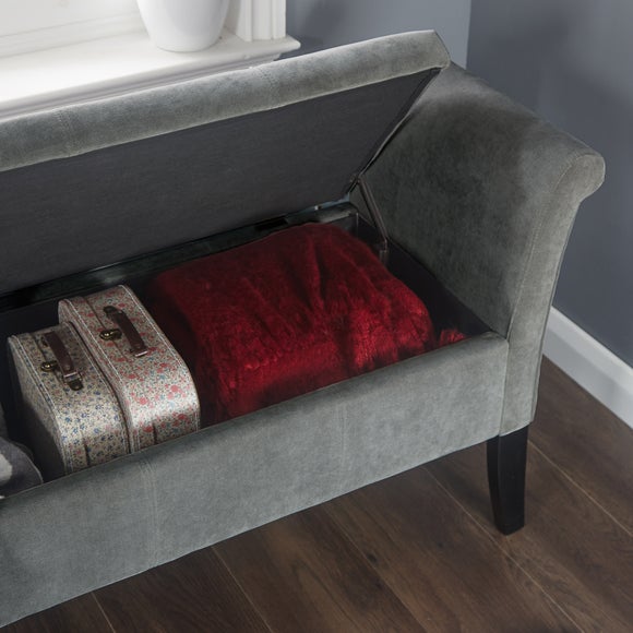 Balmoral Window Seat, Grey Chenille