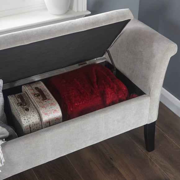 Balmoral Window Seat, Grey Chenille