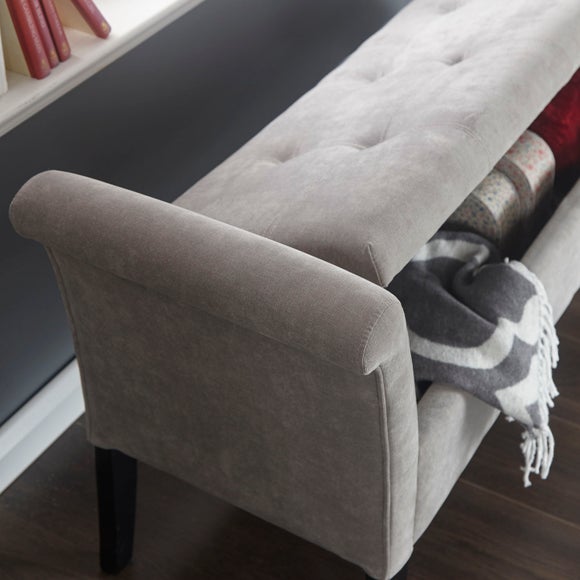 Balmoral Window Seat, Grey Chenille