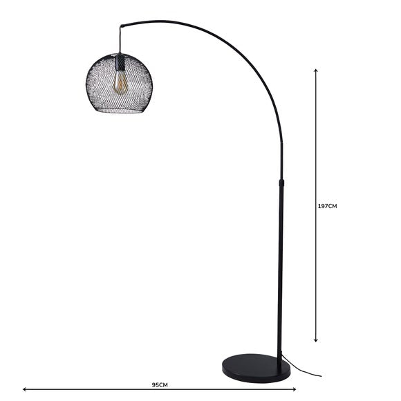 Harrison Black Arc Floor Lamp