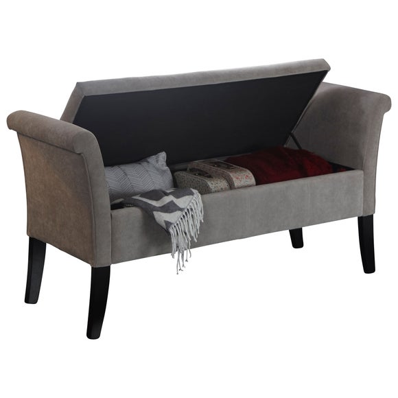 Balmoral Window Seat, Silver Chenille