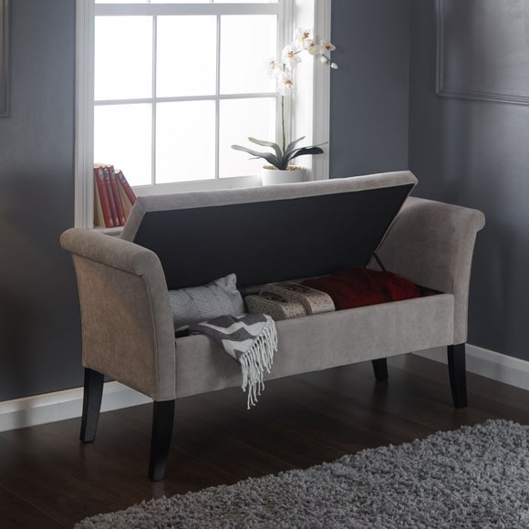 Balmoral Window Seat, Silver Chenille