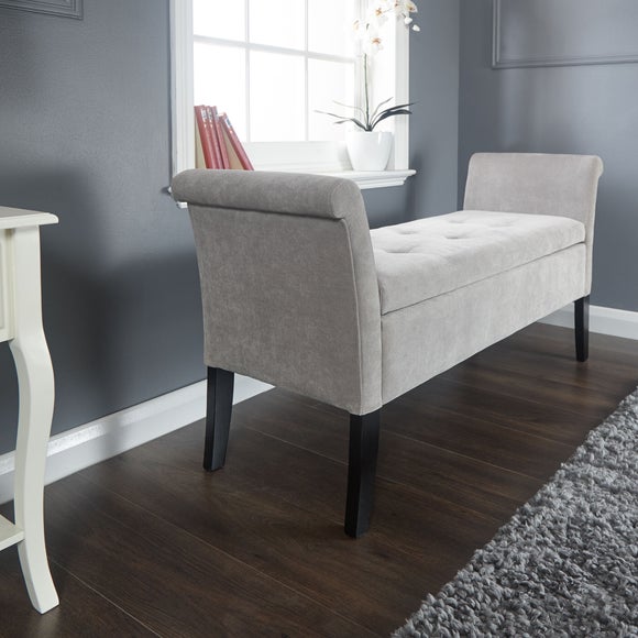 Balmoral Window Seat, Silver Chenille