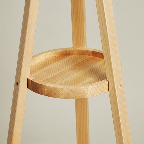 Ash Wood Coat Stand with Shelves