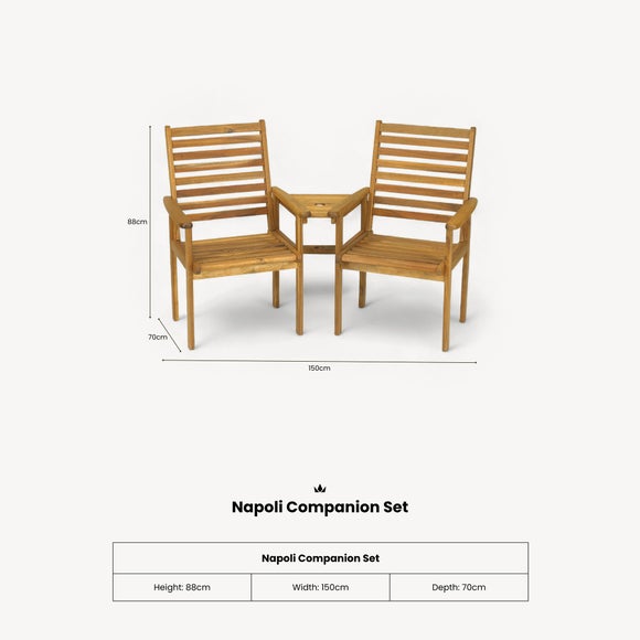 Napoli 2 Seat Wooden Companion Set