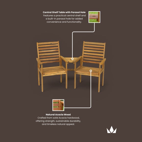 Napoli 2 Seat Wooden Companion Set