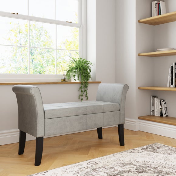 Balmoral Window Seat, Grey Chenille