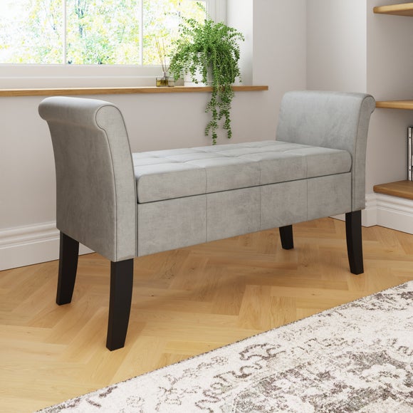 Balmoral Window Seat, Grey Chenille