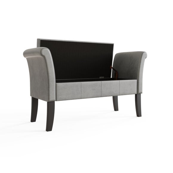 Balmoral Window Seat, Grey Chenille