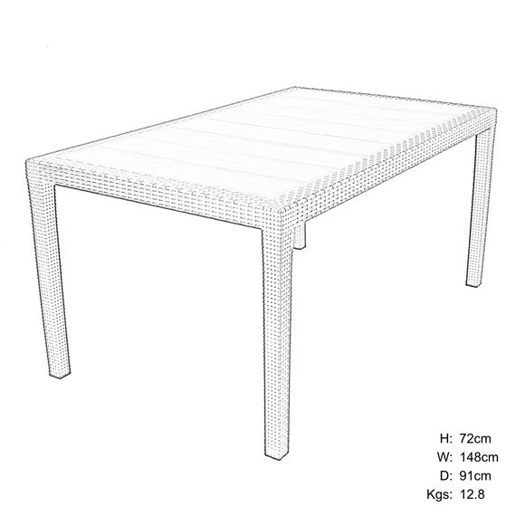 Trabella Salerno Grey Rectangular Table