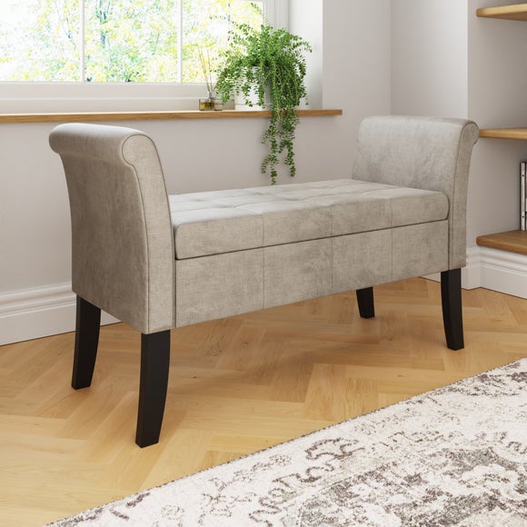 Balmoral Window Seat, Silver Chenille