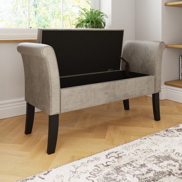 Balmoral Window Seat, Silver Chenille