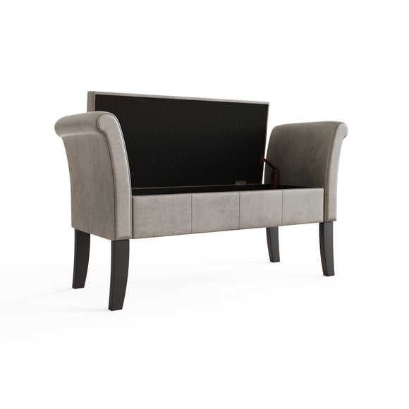 Balmoral Window Seat, Silver Chenille