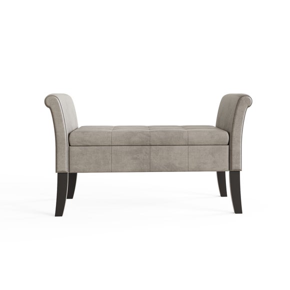 Balmoral Window Seat, Silver Chenille