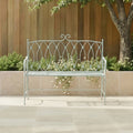 Wrought Iron 2 Seater Sage Green Bench