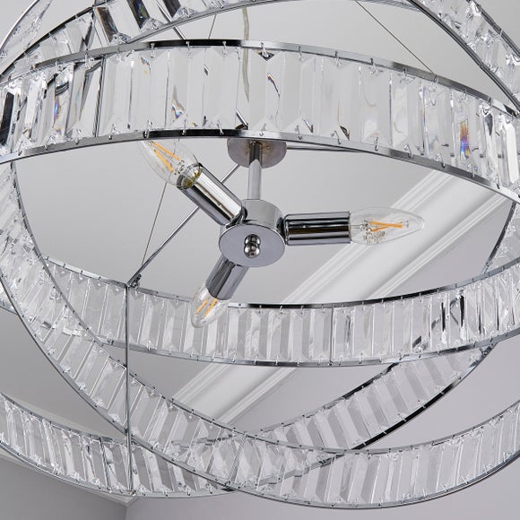 Lilia 3 Light Jewel Semi Flush Ceiling Light