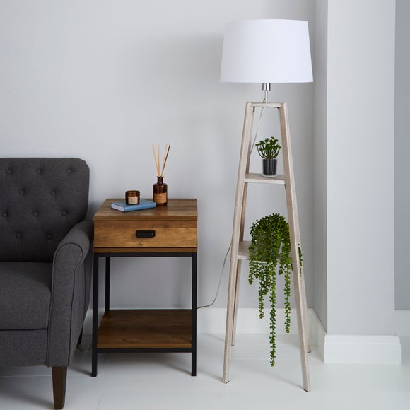 Beaumont Plant Stand Wooden Floor Lamp