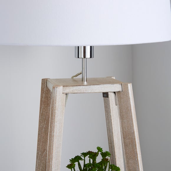 Beaumont Plant Stand Wooden Floor Lamp