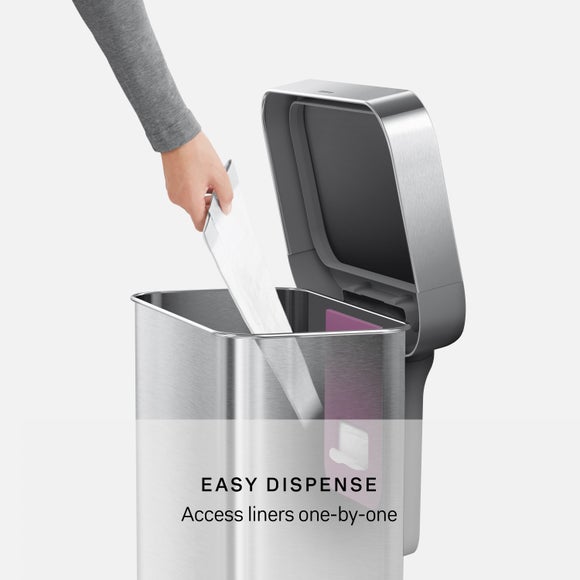 Simplehuman 45L Rectangular Pedal Bin with Liner Pocket