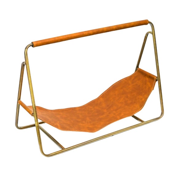 Contemporary Hanging Leather Log Holder, product image 7
