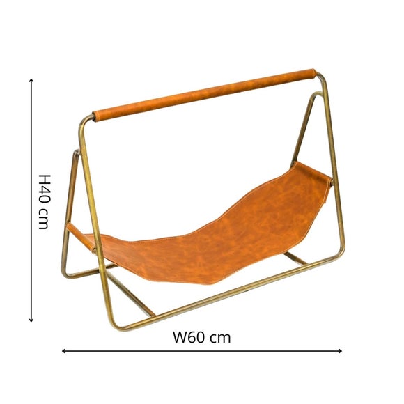 Contemporary Hanging Leather Log Holder, product image 9