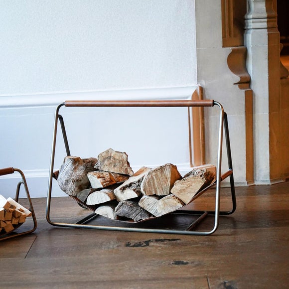 Contemporary Hanging Leather Log Holder, product image 11