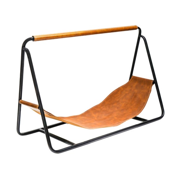 Contemporary Hanging Leather Log Holder, product image 2