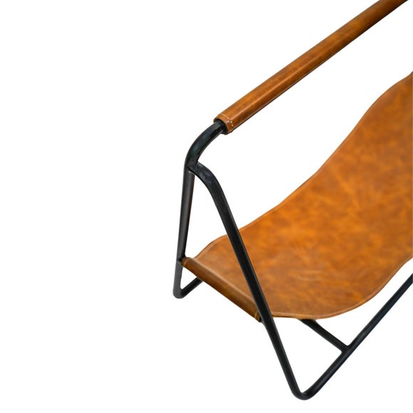 Contemporary Hanging Leather Log Holder, product image 3