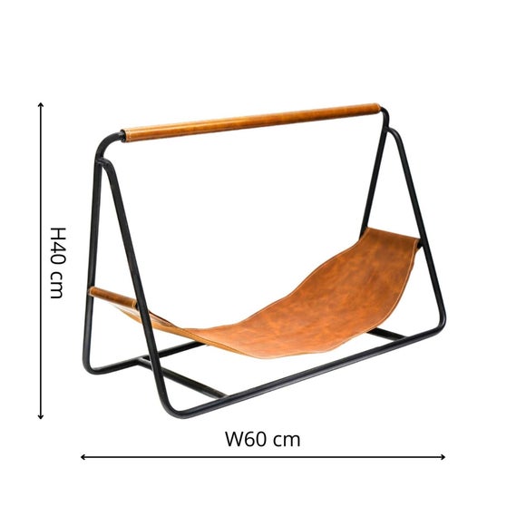 Contemporary Hanging Leather Log Holder, product image 6