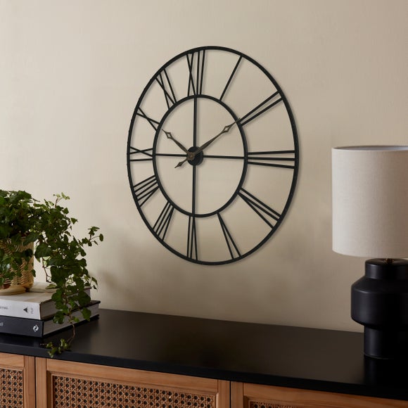 Black Skeleton Indoor Outdoor Wall Clock
