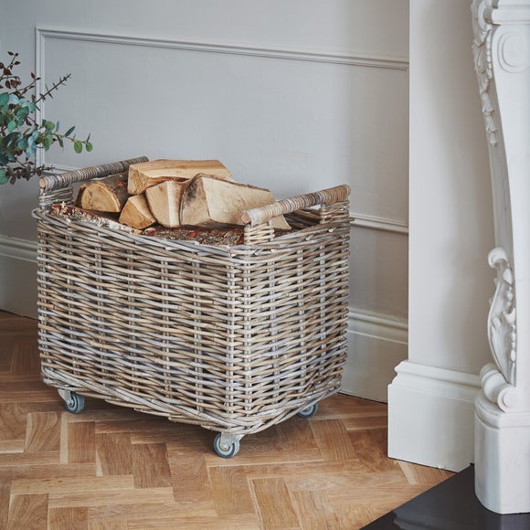 Natural Rattan Log Cart