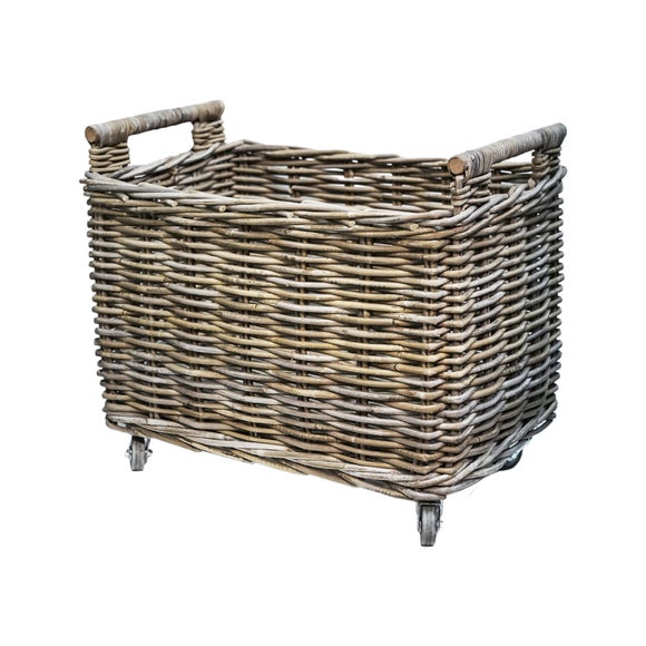 Natural Rattan Log Cart