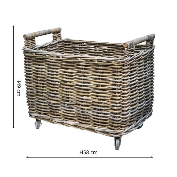 Natural Rattan Log Cart