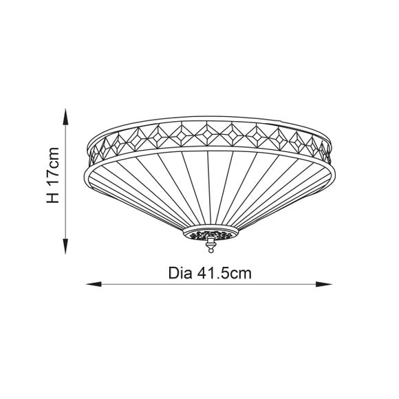 Vogue Weston Traditional 2 Light Flush Ceiling Light