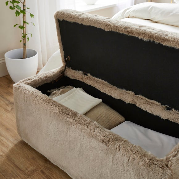 Elysia End of Bed Ottoman, Faux Fur, product image 17