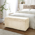 Elysia End of Bed Ottoman, Faux Fur, product image 1