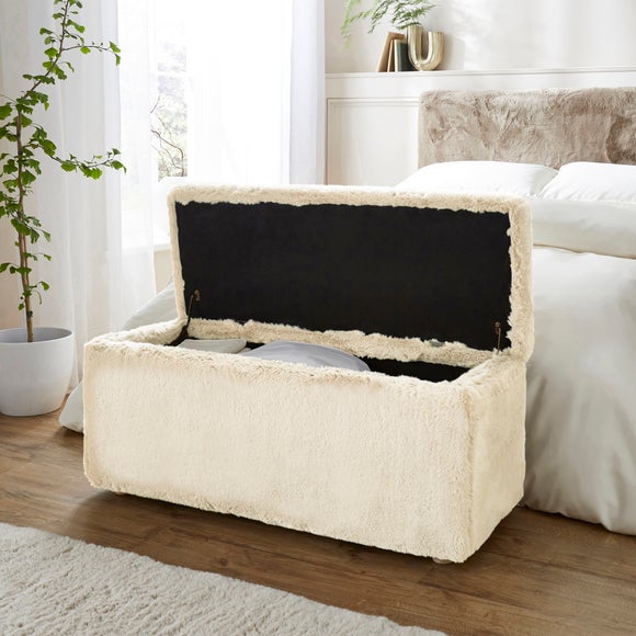 Elysia End of Bed Ottoman, Faux Fur, product image 2