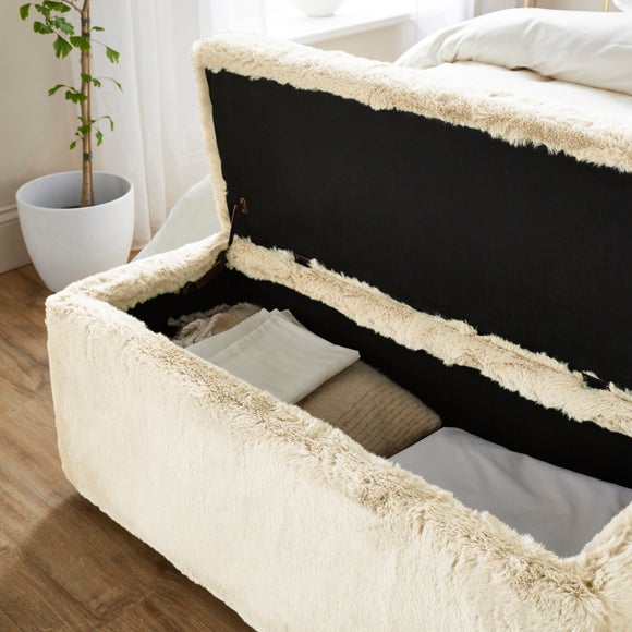 Elysia End of Bed Ottoman, Faux Fur, product image 3
