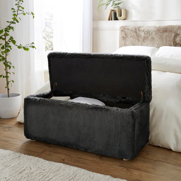 Elysia End of Bed Ottoman, Faux Fur, product image 9