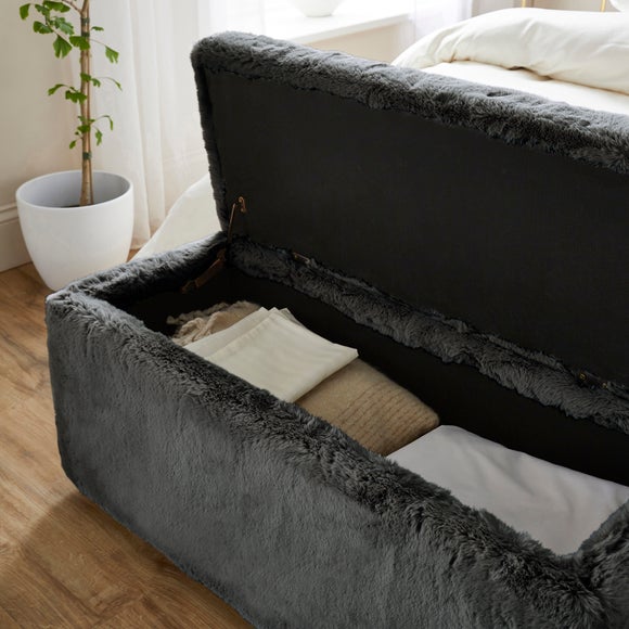 Elysia End of Bed Ottoman, Faux Fur, product image 10