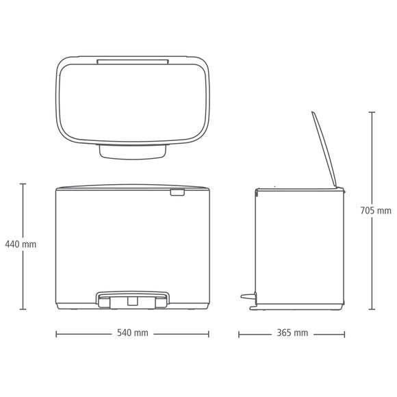 Brabantia Bo 11L & 23L Pedal Bin