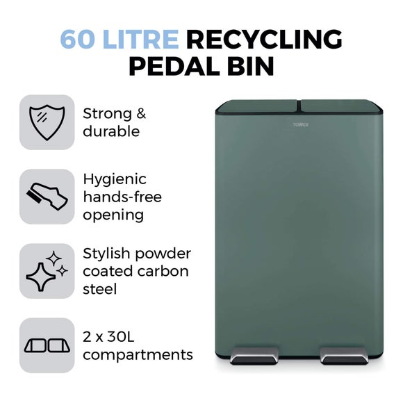 Tower 60L Recycling Pedal Bin, product image 10