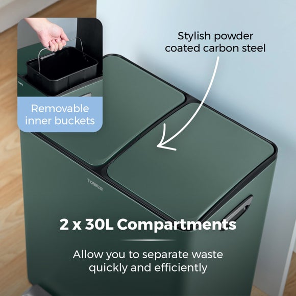 Tower 60L Recycling Pedal Bin, product image 13