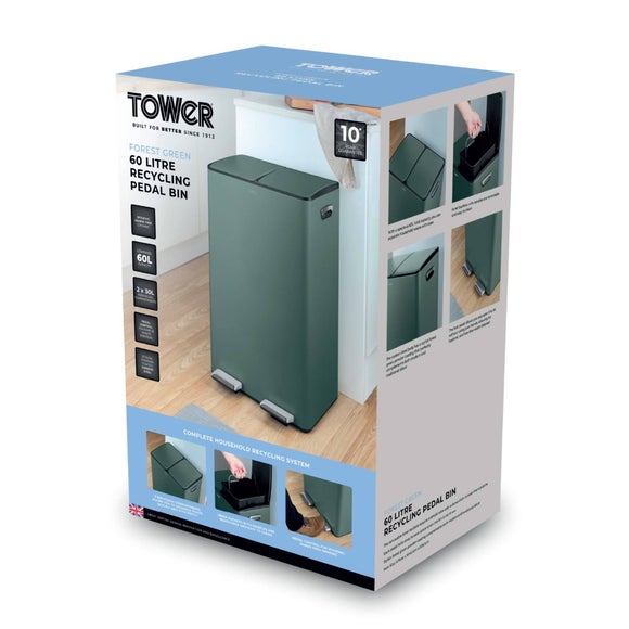 Tower 60L Recycling Pedal Bin, product image 16