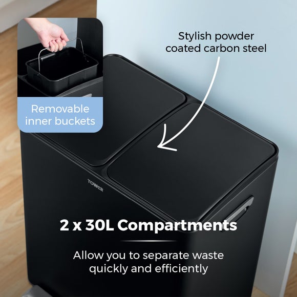 Tower 60L Recycling Pedal Bin, product image 21